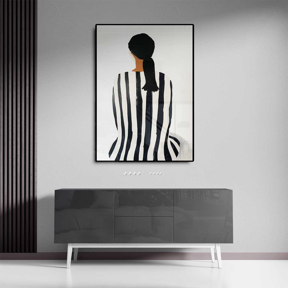 Strepen en Stille – staande wandkunst voor woonkamer of interieur