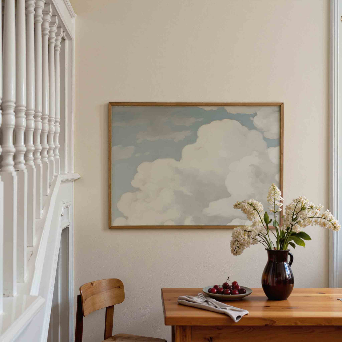 Wolkachtige hemel – liggende illustratie poster als wanddecoratie