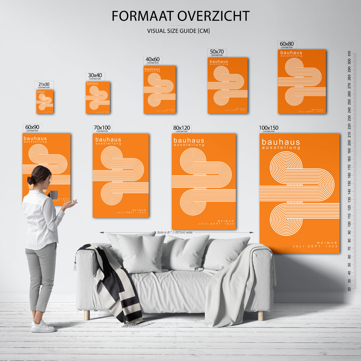 Lijnen en kleurvlakken – geometrische poster in Bauhaus-stijl van WallArtistic