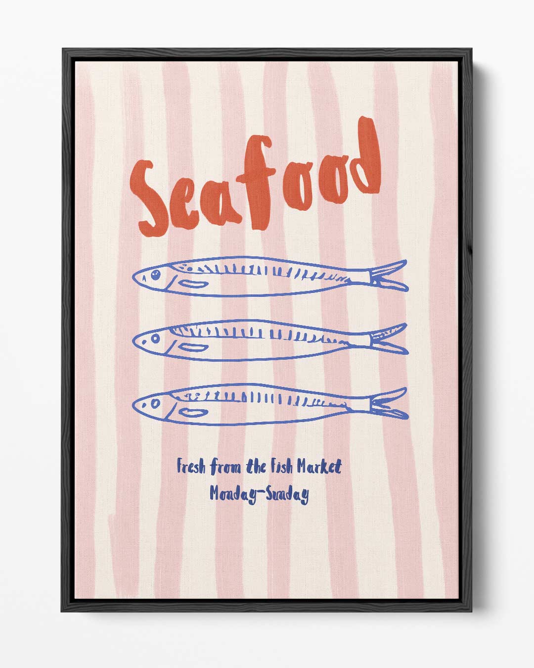 Seafood Marktplaats Poster – portret kunstwerk als wanddecoratie