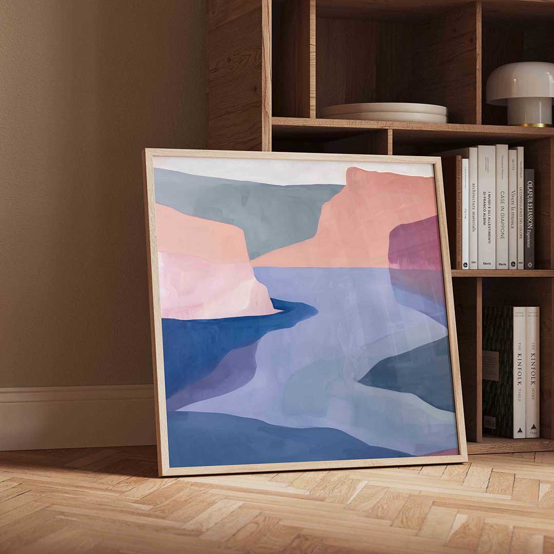 Abstracte landschapsvormen – moderne wandkunst als vierkante poster