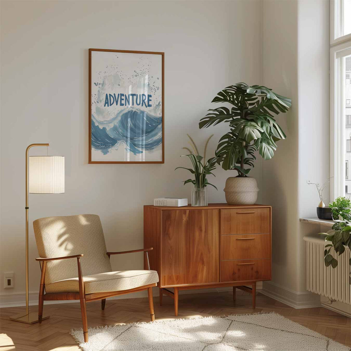 Avontuurlijke Golf – speelse wandkunst als portret kinderposter