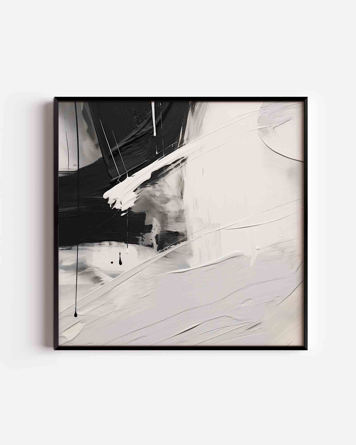 Abstracte zwart en wit – abstracte vierkante poster als wanddecoratie