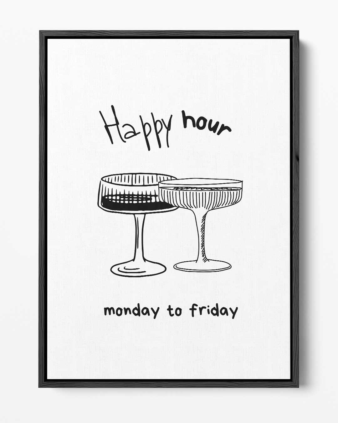 Happy Hour Illustratie – portret kunstwerk als wanddecoratie