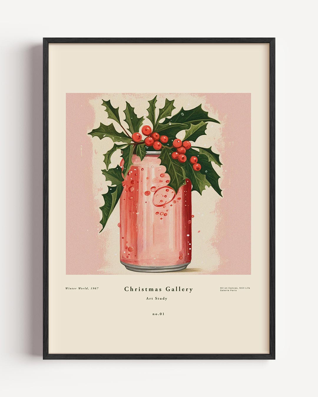 Vintage Kerst Vaas – kerst portret poster als wanddecoratie