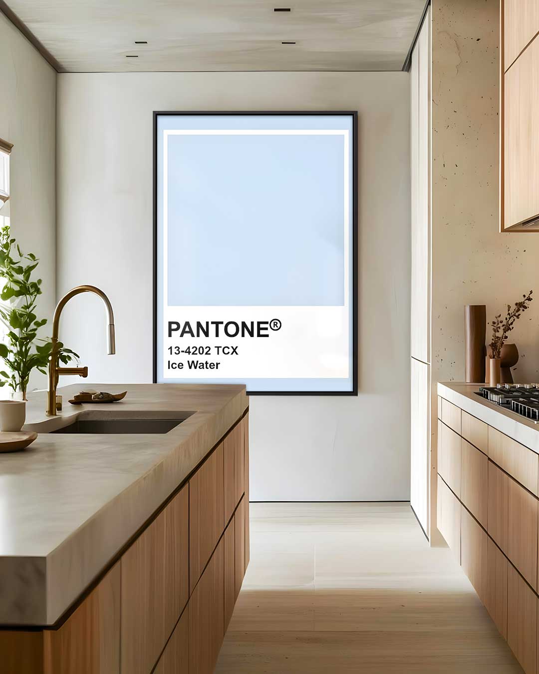 IJswater Blauw – staande wandkunst voor woonkamer of interieur