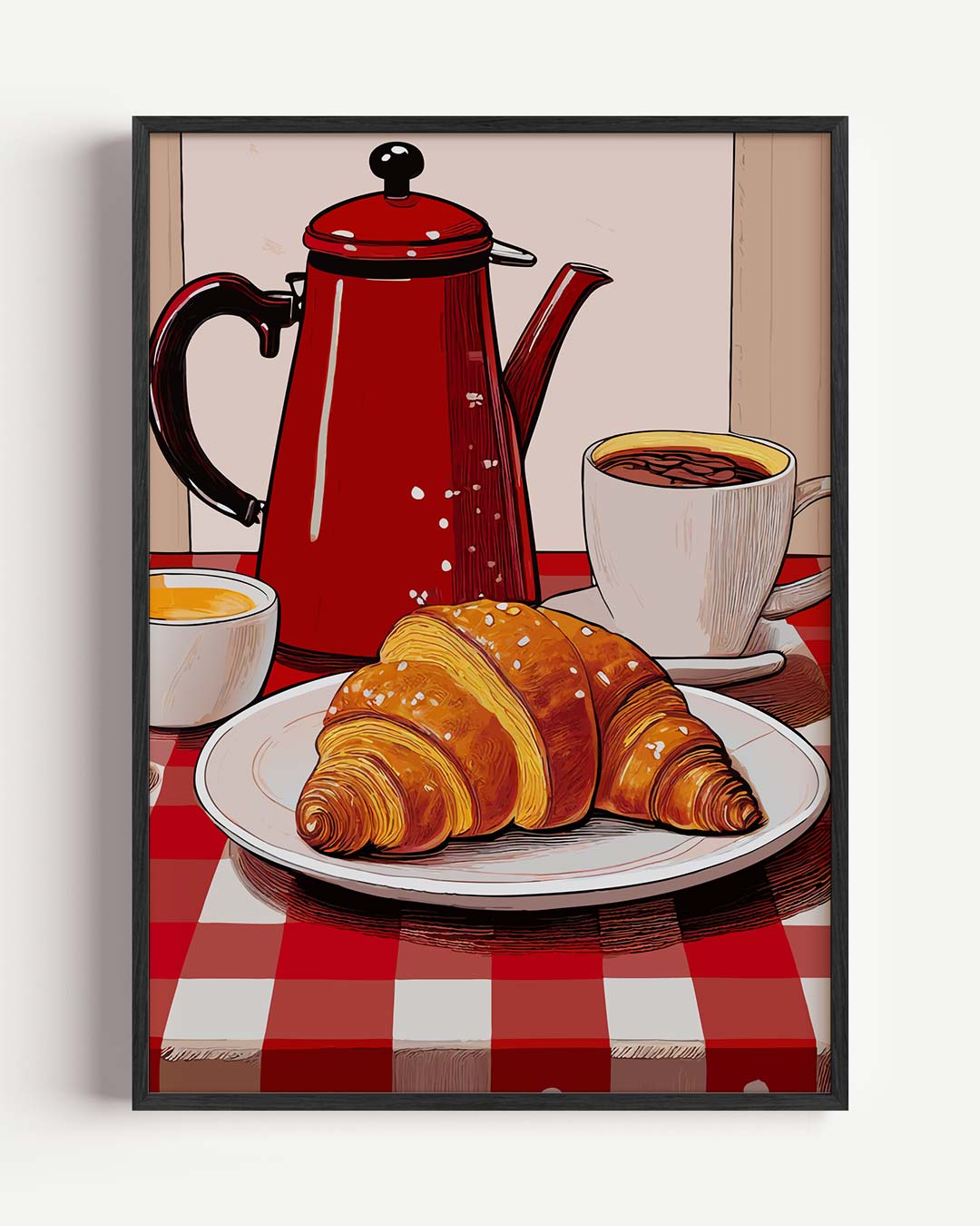 Franse Ontbijtcharme – keuken portret poster als wanddecoratie