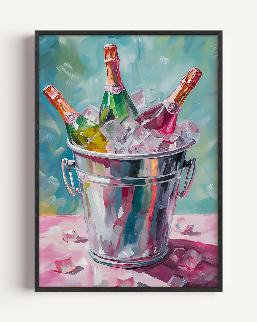 Feestelijke Champagne – keuken portret poster als wanddecoratie