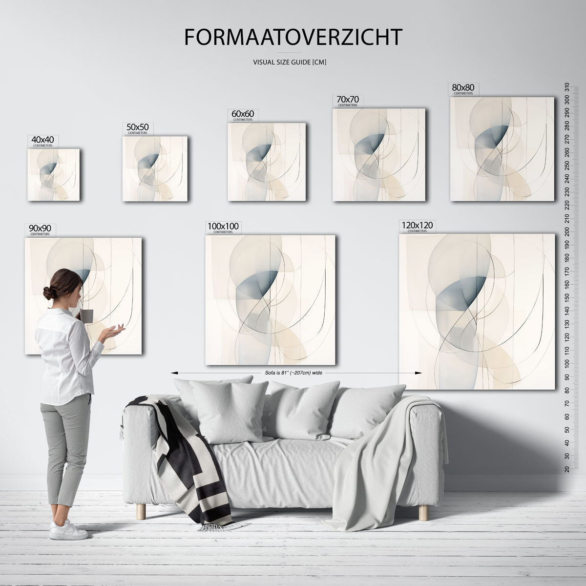 Abstracte vormen – vierkante muurposter met kleurrijke vormen