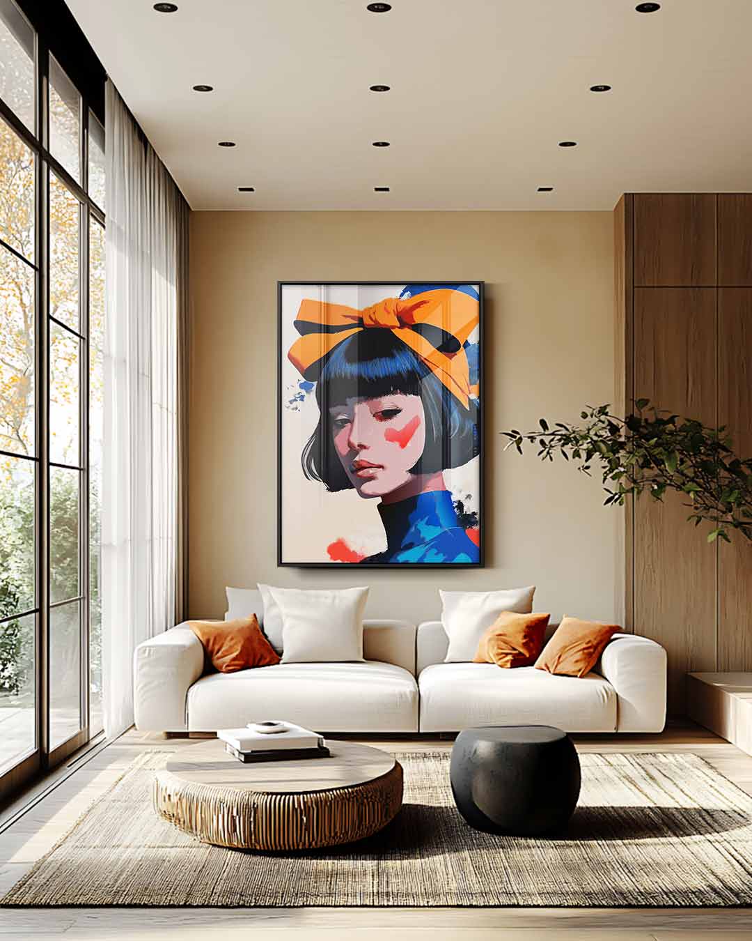 Vrolijke Kleurenprinses – staande wandkunst voor woonkamer of interieur