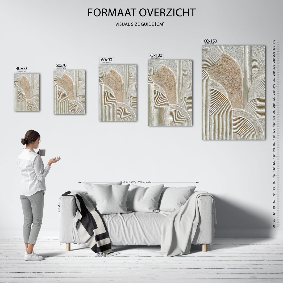 Organische lijnen – staande wanddecoratie van WallArtistic