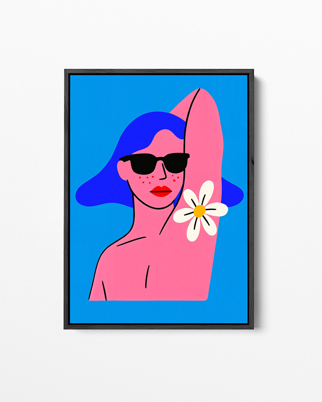 Vrouwelijk portret bloem – staand wanddecoratie kunstwerk