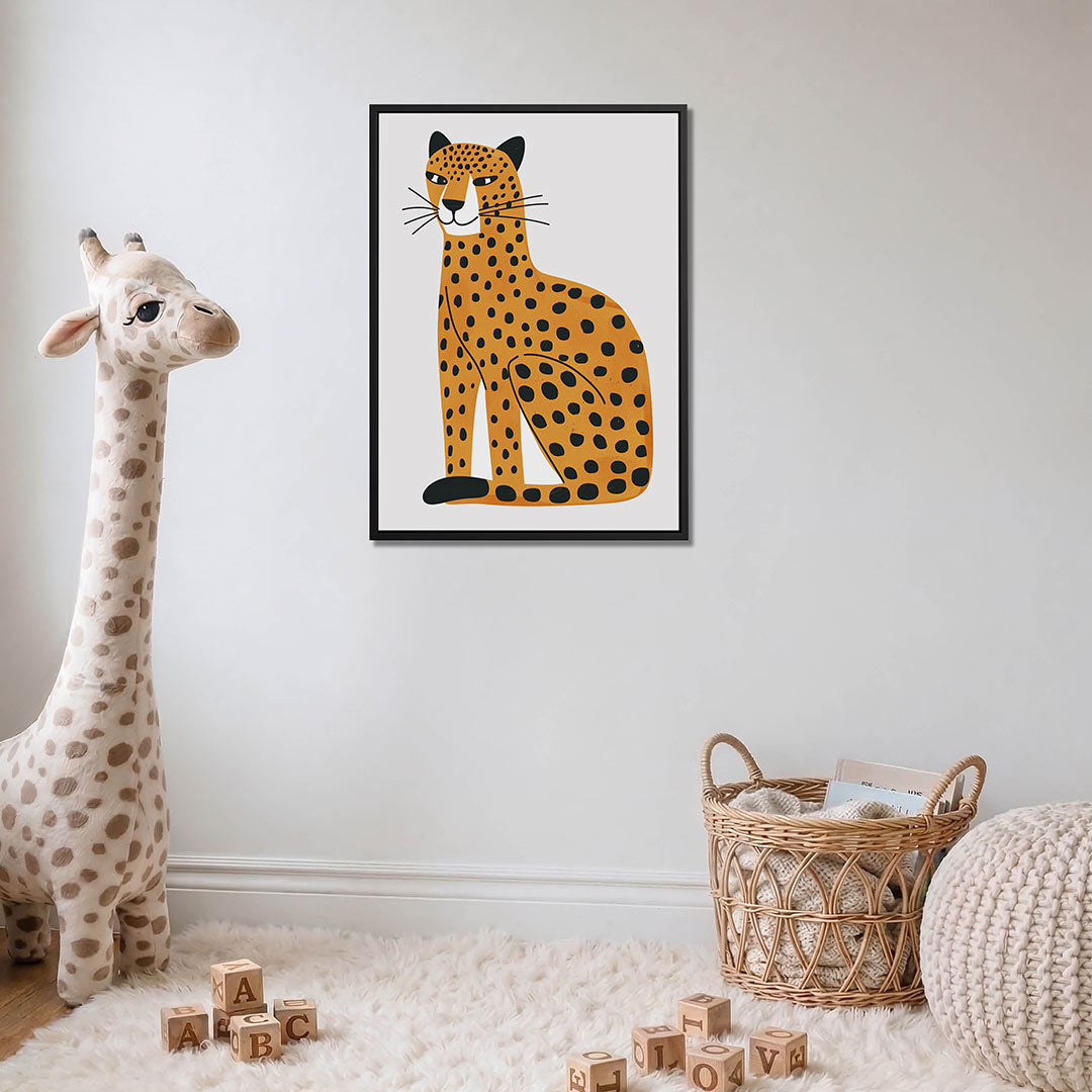 Luipaard illustratie – moderne staande wandkunst