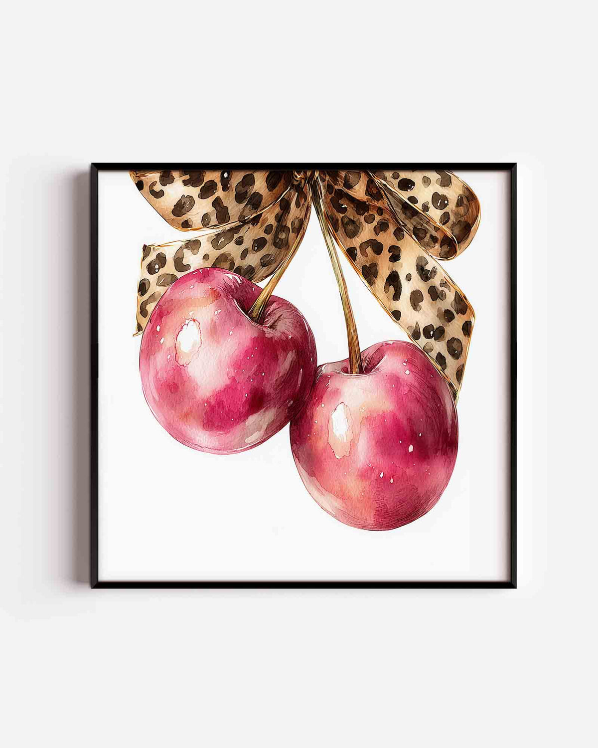 Kersen met strik – Pop Art vierkante poster als wanddecoratie