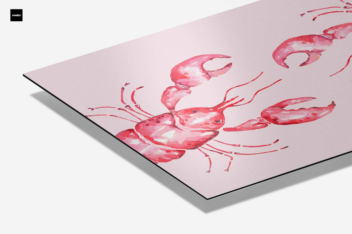 Vrolijke Kreeften in Aquarel – canvas kunstwerk als wanddecoratie