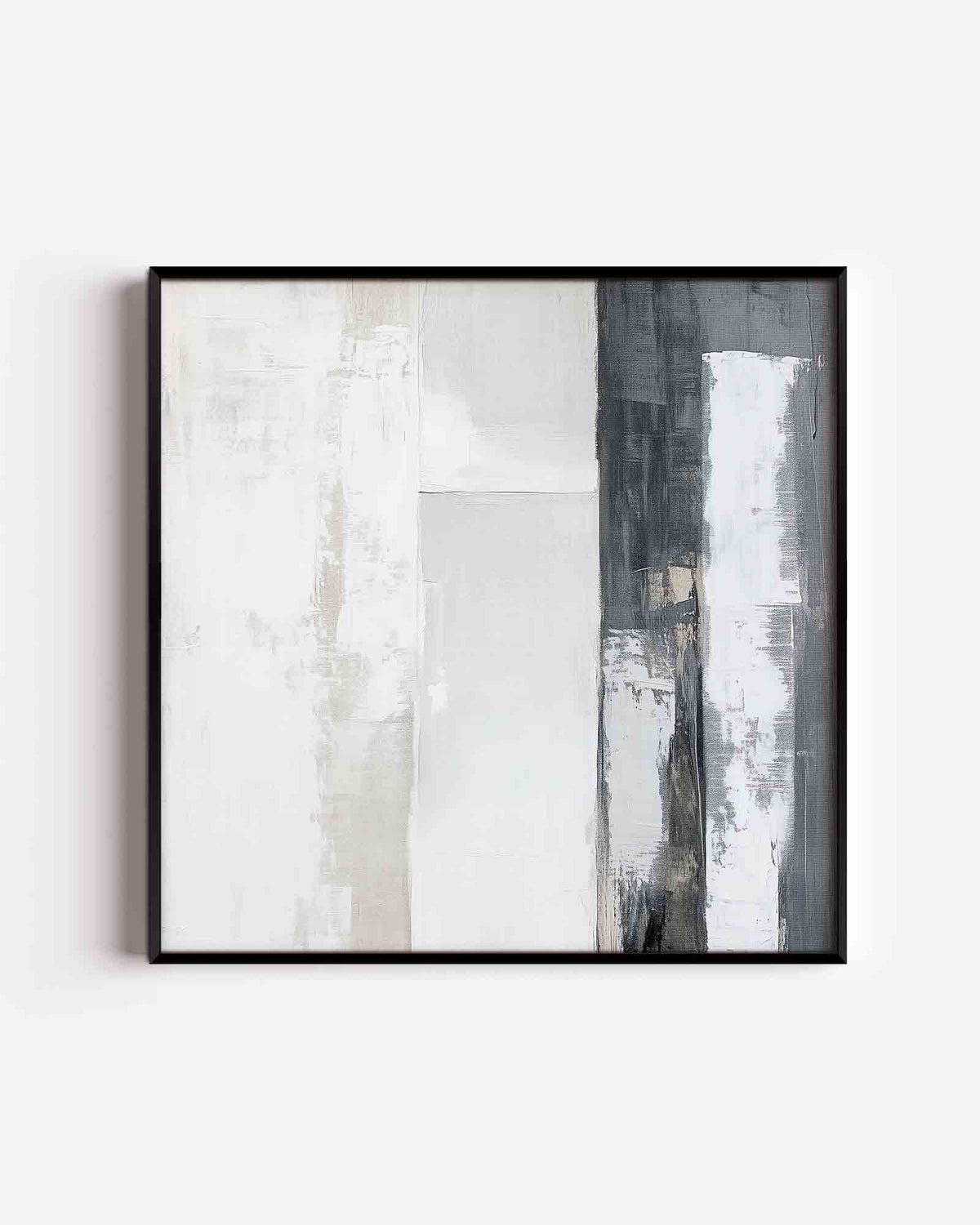 Abstracte grijs en wit – abstracte vierkante poster als wanddecoratie