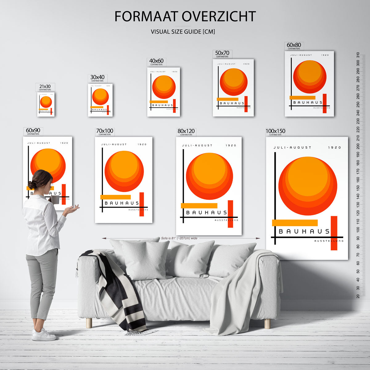 Vorm en kleur – geometrische poster in Bauhaus-stijl van WallArtistic