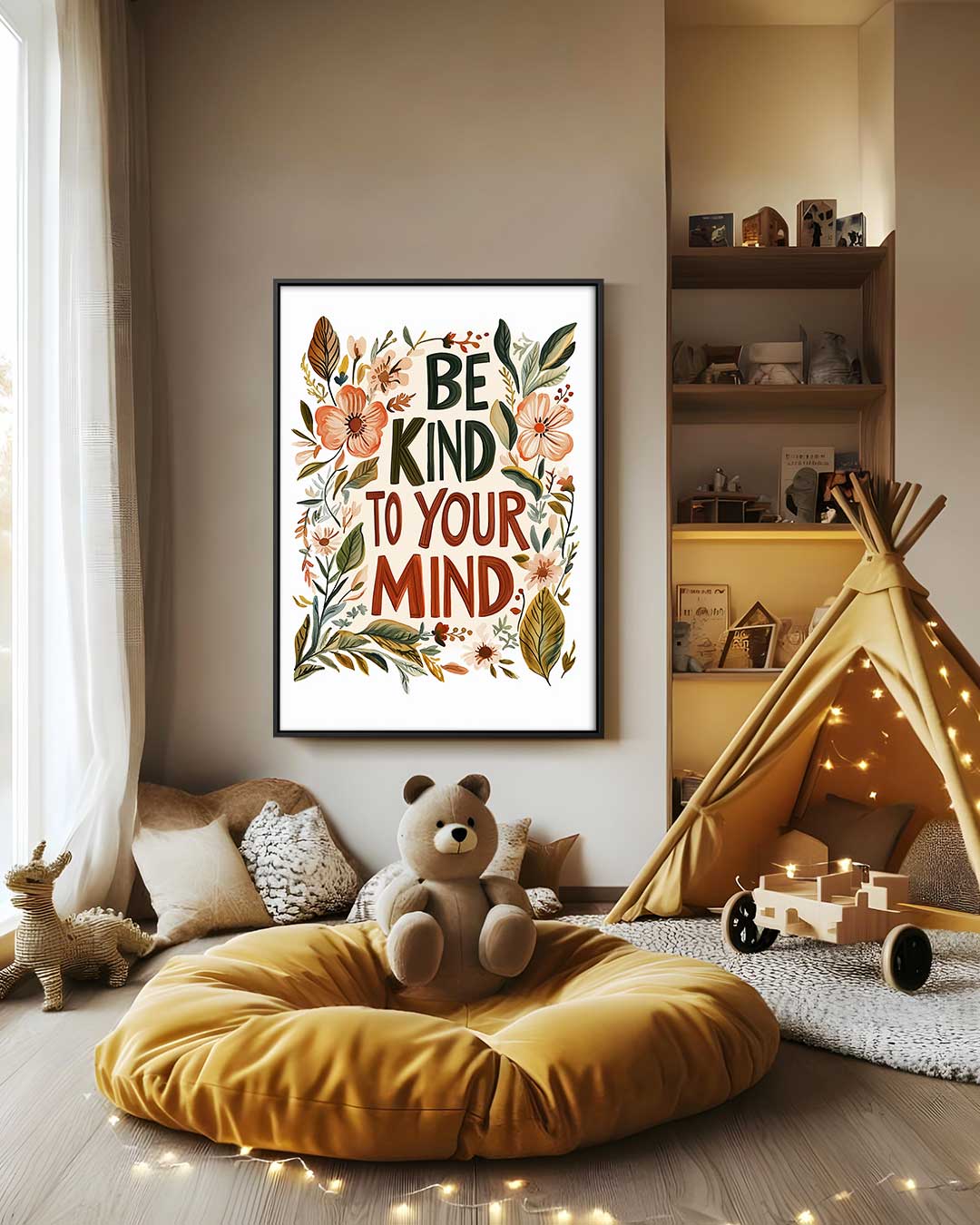 Botanische Motivatieposter – staand kunstwerk voor modern interieur