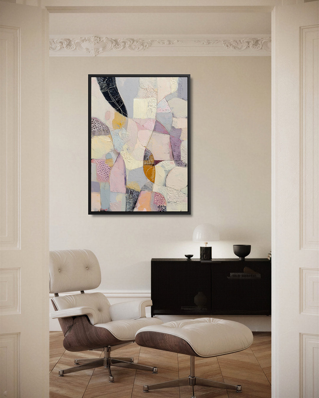 Organische vormen compositie – moderne staande wandkunst