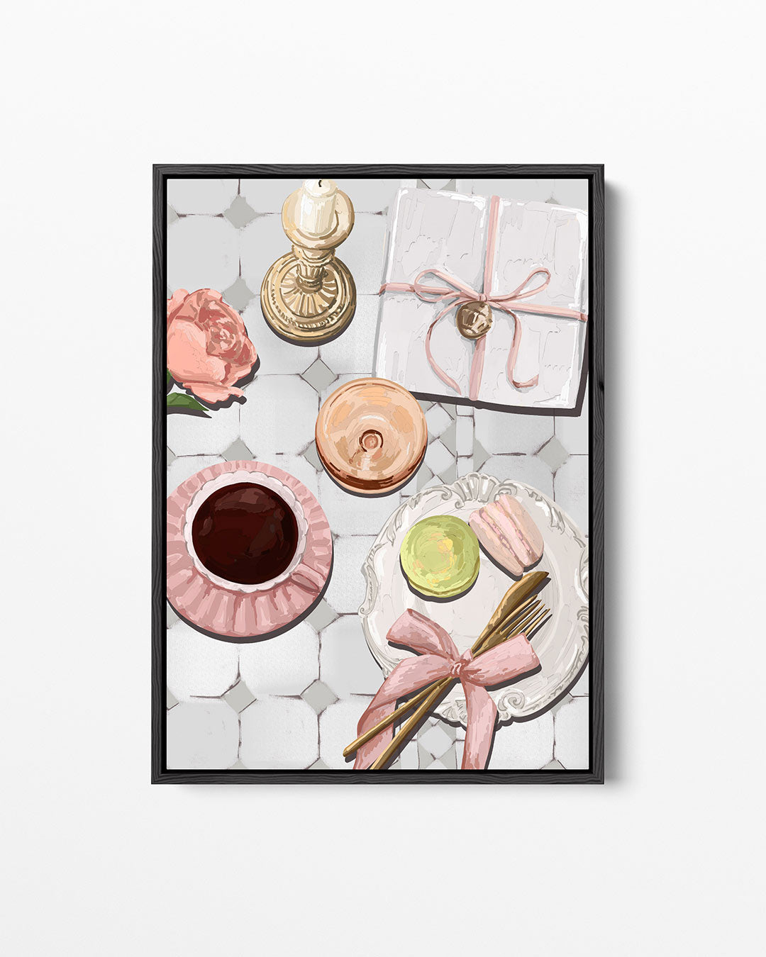 Elegante tafelscène – staand wanddecoratie kunstwerk
