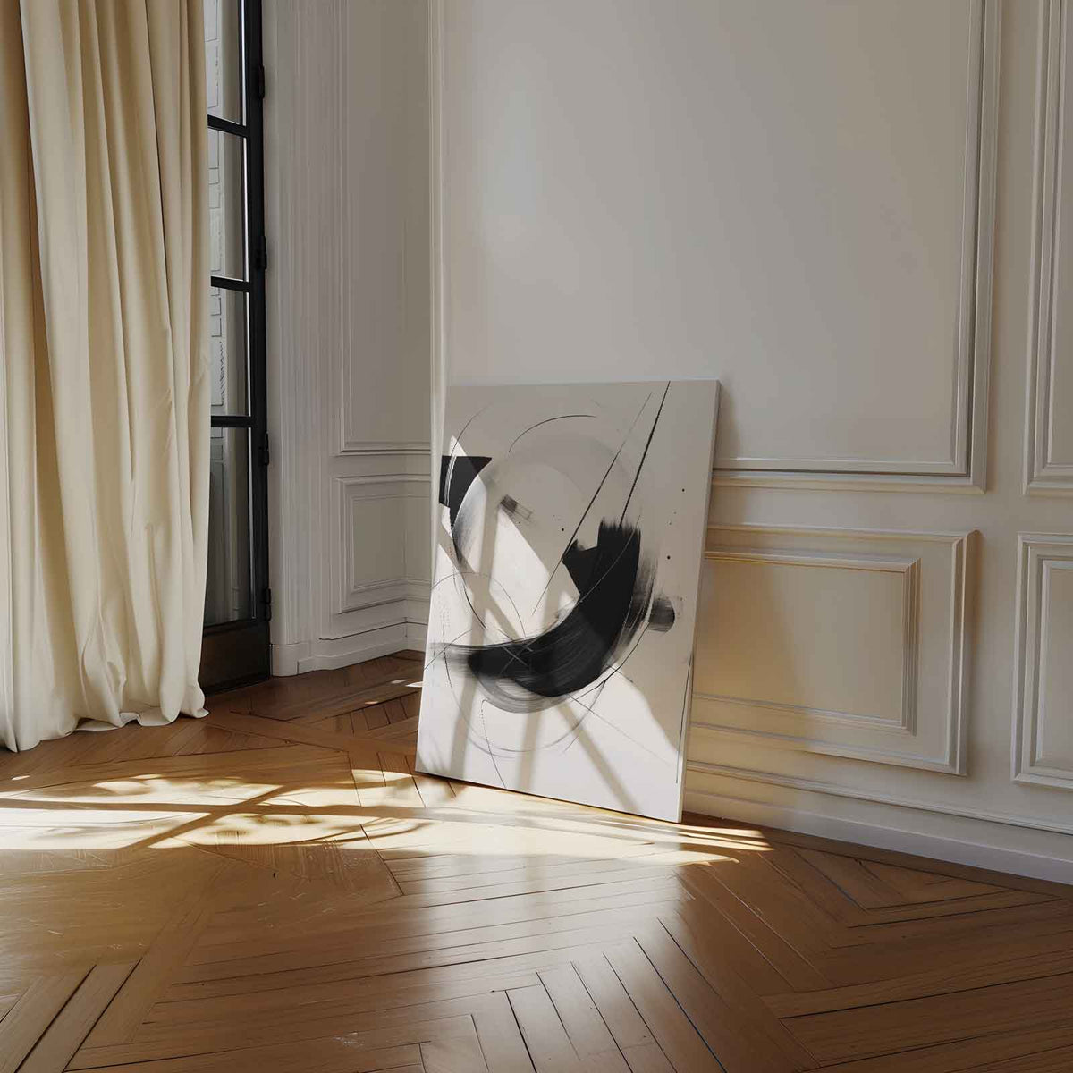 Dans van Zwart en Wit – canvas wanddecoratie in portret formaat
