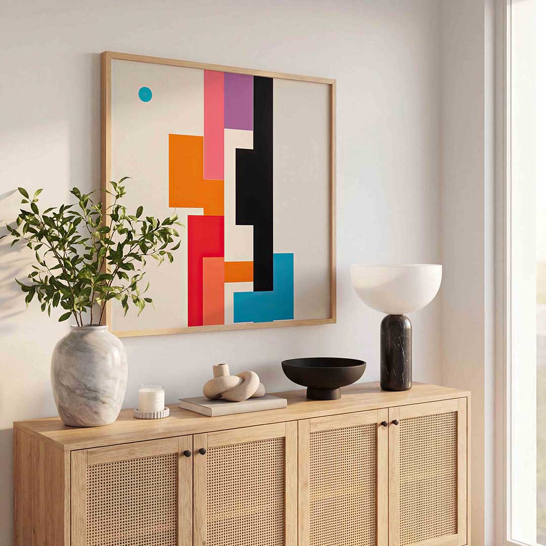 Geometrische vormen – illustratie poster in vierkant formaat