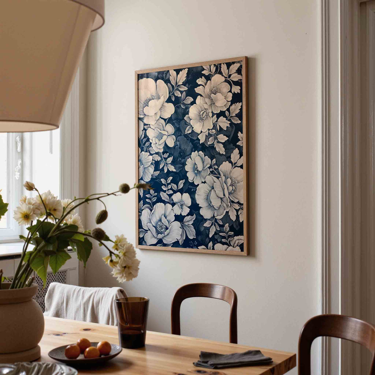 Bloemen en bladeren – kunst en design poster in portret formaat