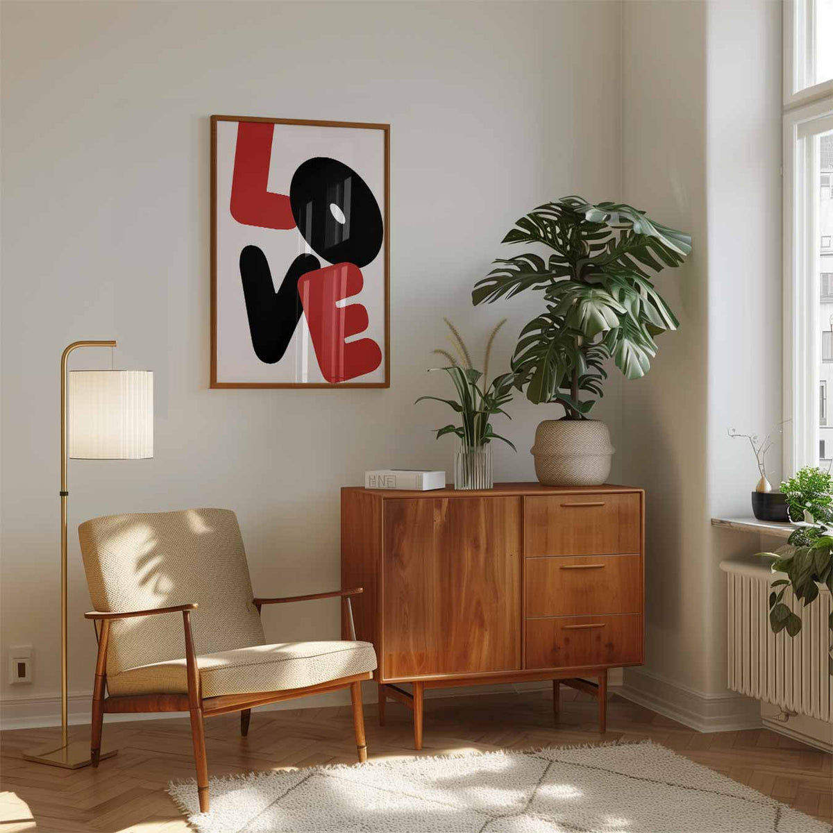 Love Grafische – staande muurposter met zomerse uitstraling
