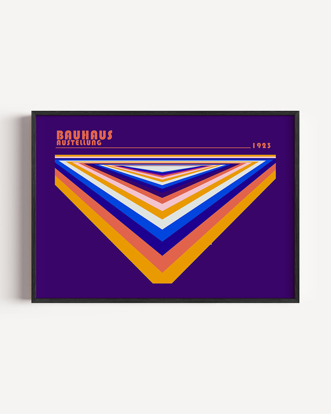 Kleurrijke vormen – liggende Bauhaus poster als wanddecoratie