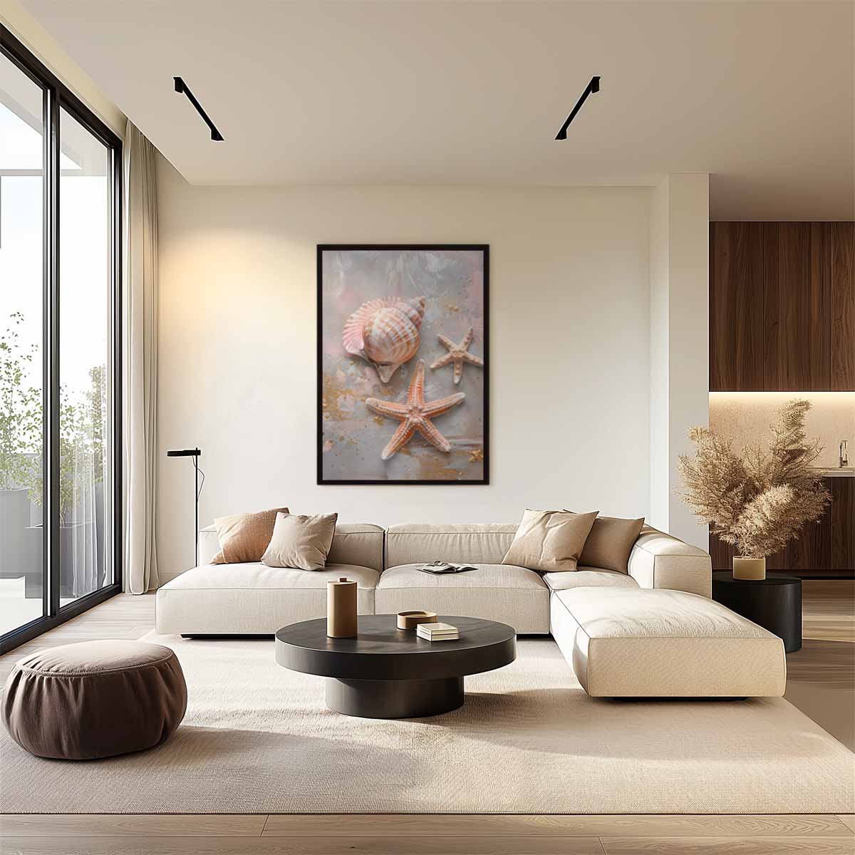Schelpen en Zeesterren Kunstwerk – staand kunstwerk voor modern interieur