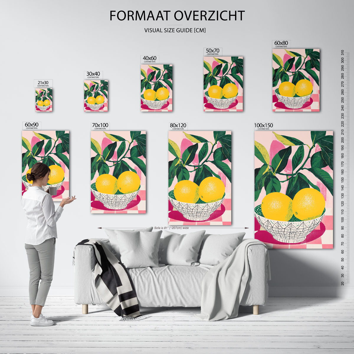 Citroenen in schaal – staande muurposter voor een modern interieur