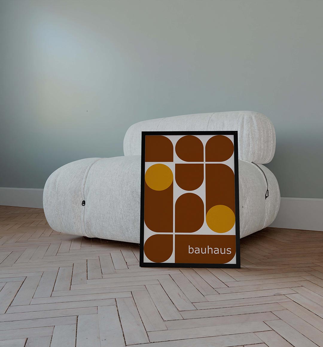 Vorm en balans – geometrische poster in Bauhaus-stijl van WallArtistic