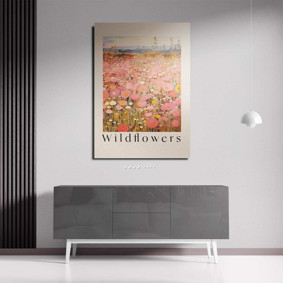 Velden vol Wilde Bloemen – staande wandkunst voor woonkamer of interieur