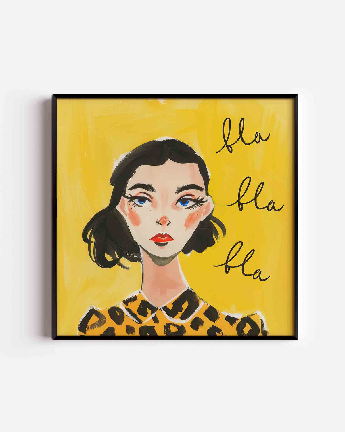 Vrouw met luipaardprint – vrouwelijk portret als vierkante poster