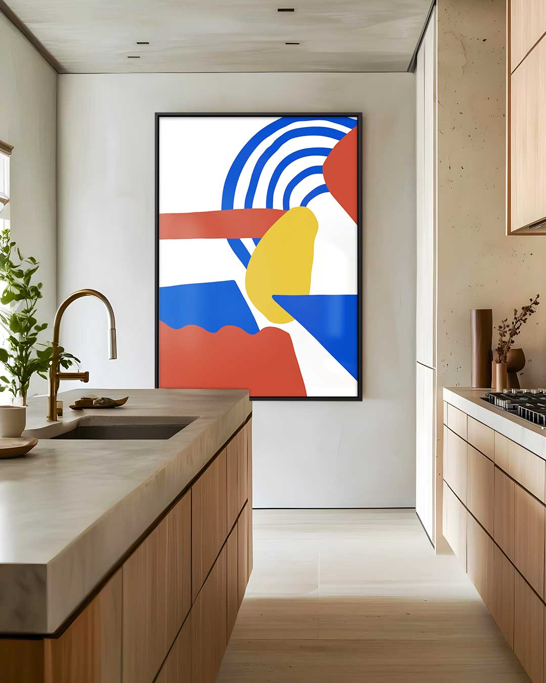 Kleurrijk Abstract Spel – dibond wanddecoratie in staand formaat