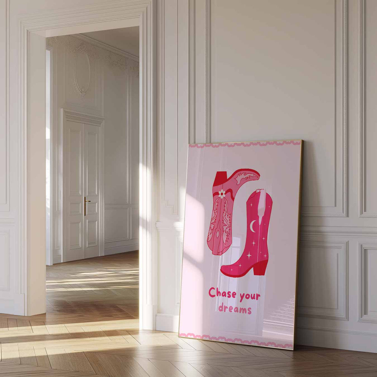 Dromen Jagen Western – paas poster als vrolijke staande wanddecoratie