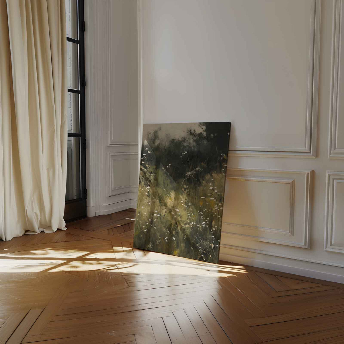 Betoverend Bloemenveld – canvas wanddecoratie in portret formaat