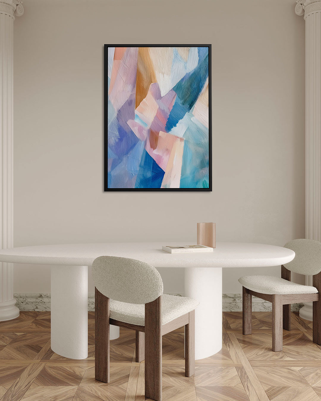 Kleurrijke vormen – Staande wanddecoratie – alternatieve weergave van het kunstwerk