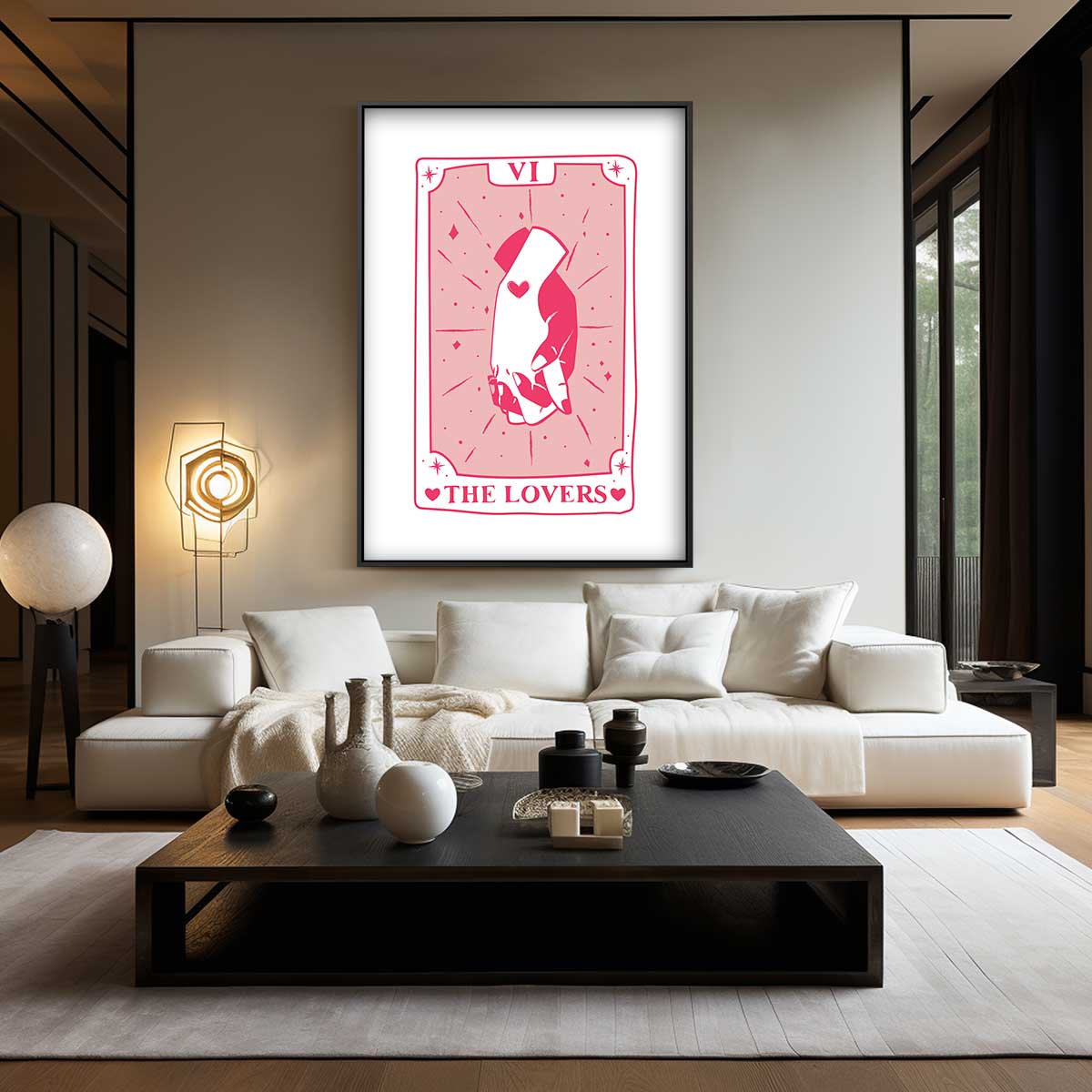 Liefdevolle Tarot Illustratie – modern portret kunstwerk van WallArtistic