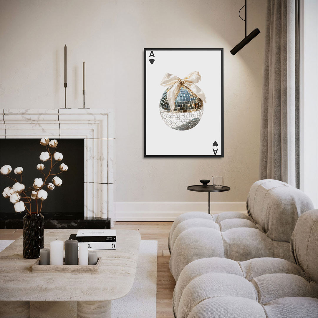Spiegelbol met strik – staand wanddecoratie kunstwerk