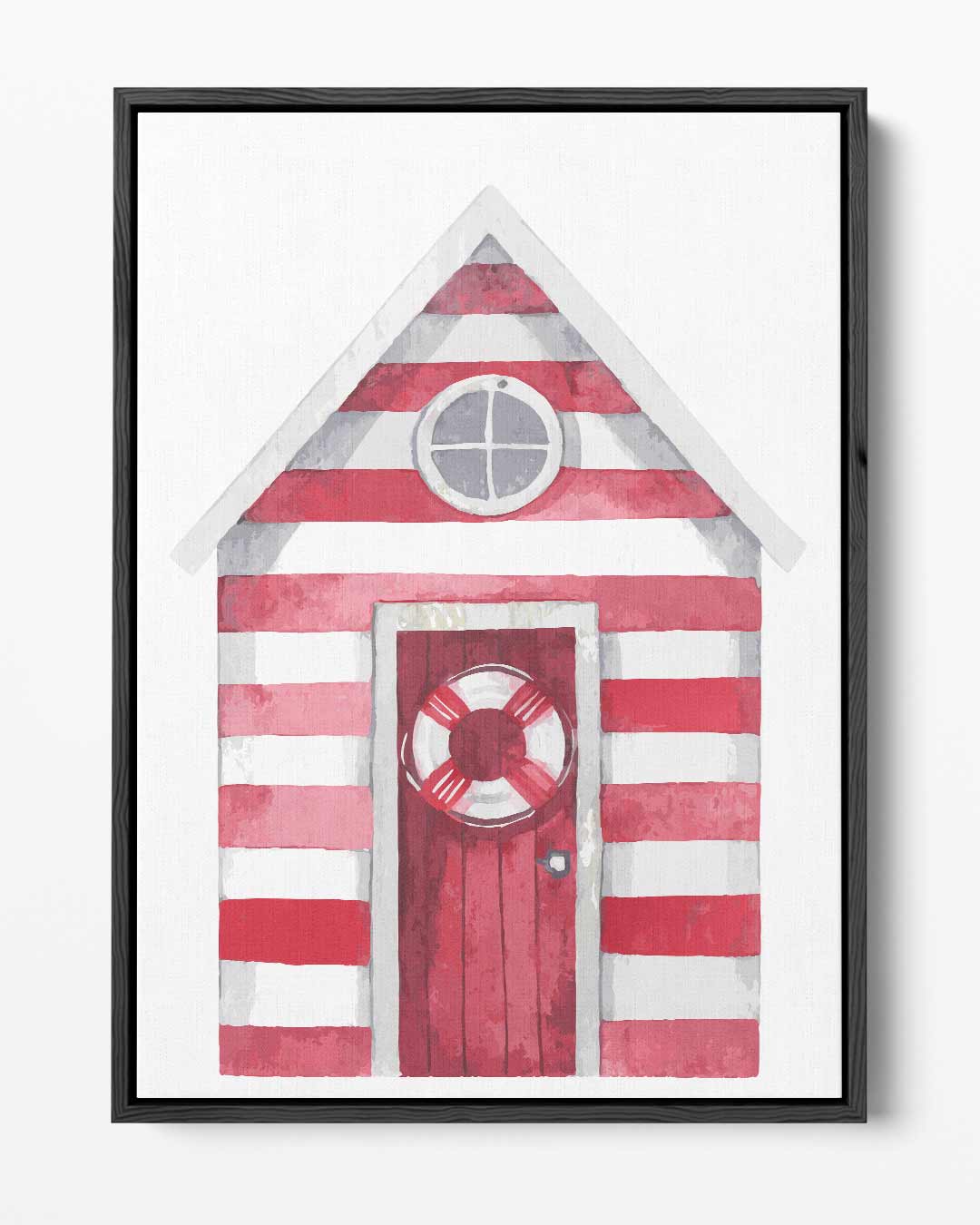 Strandhuisje in Strepen – portret kunstwerk als wanddecoratie