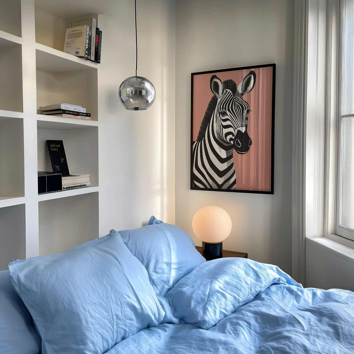 Zebra Chic – speelse wandkunst als portret kinderposter