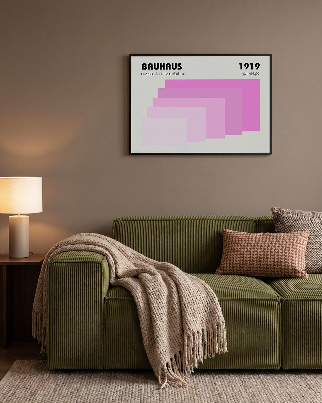 Vormritme en kleur – geometrische Bauhaus poster in liggend formaat