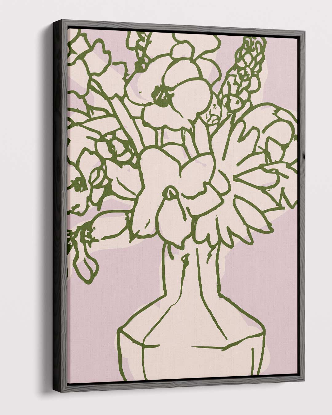 Bloemenpracht in Lijnkunst – dibond kunstwerk als wanddecoratie