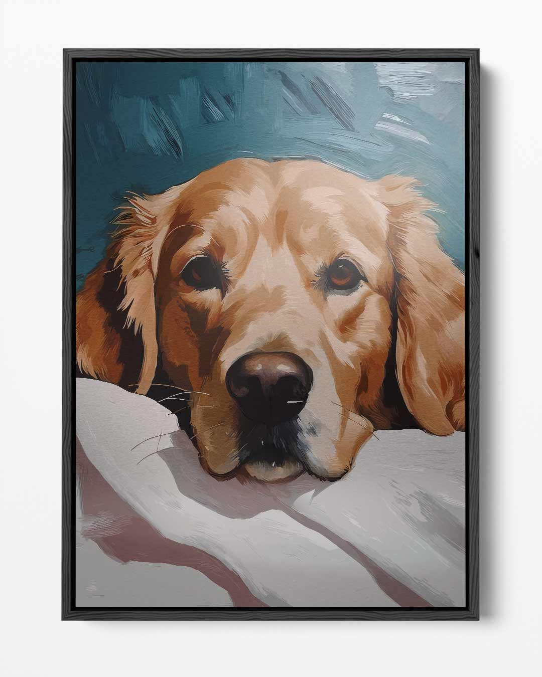 Schattige Hond aan het Chillen – portret kunstwerk als wanddecoratie