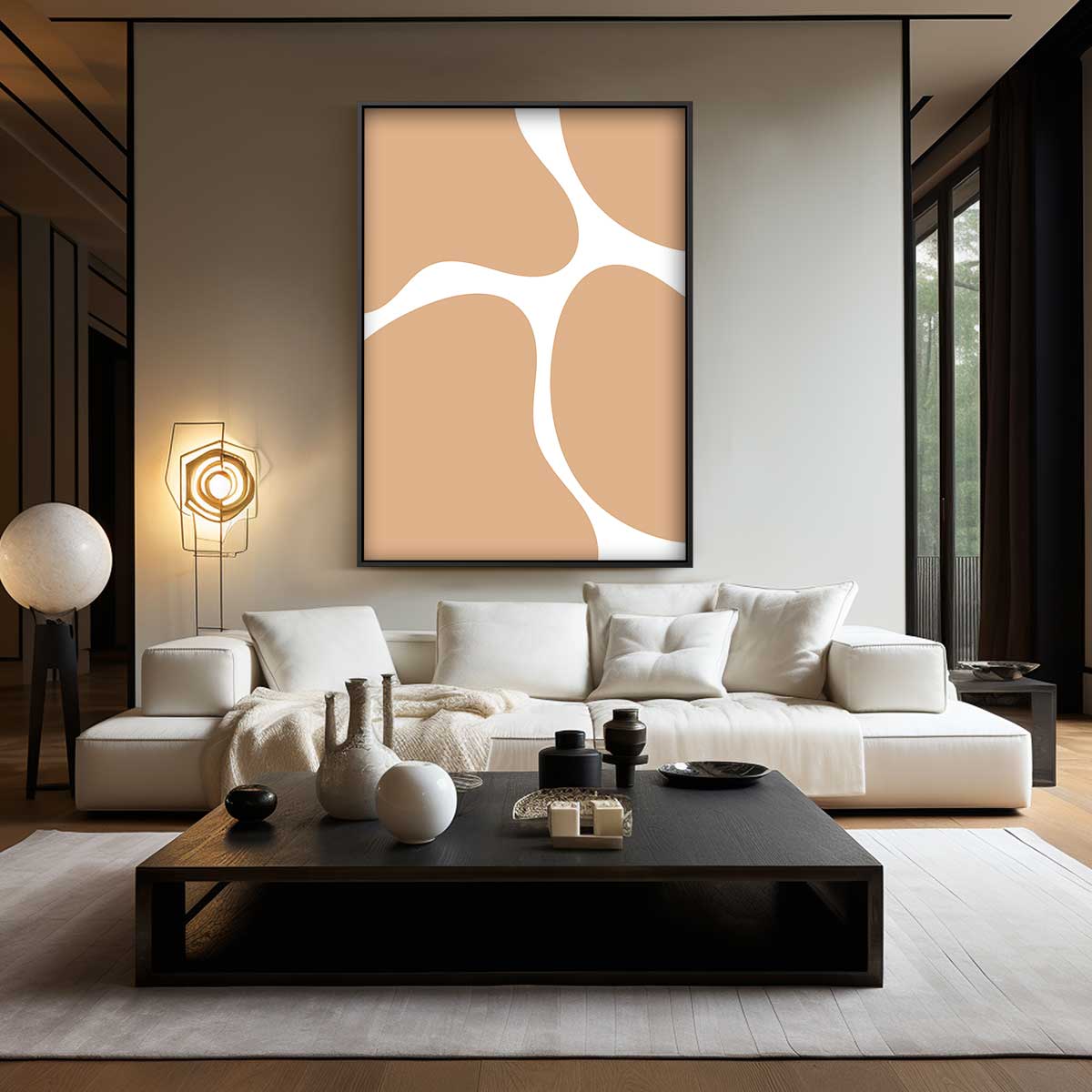 Zachte Aardetinten Abstract – modern portret kunstwerk van WallArtistic