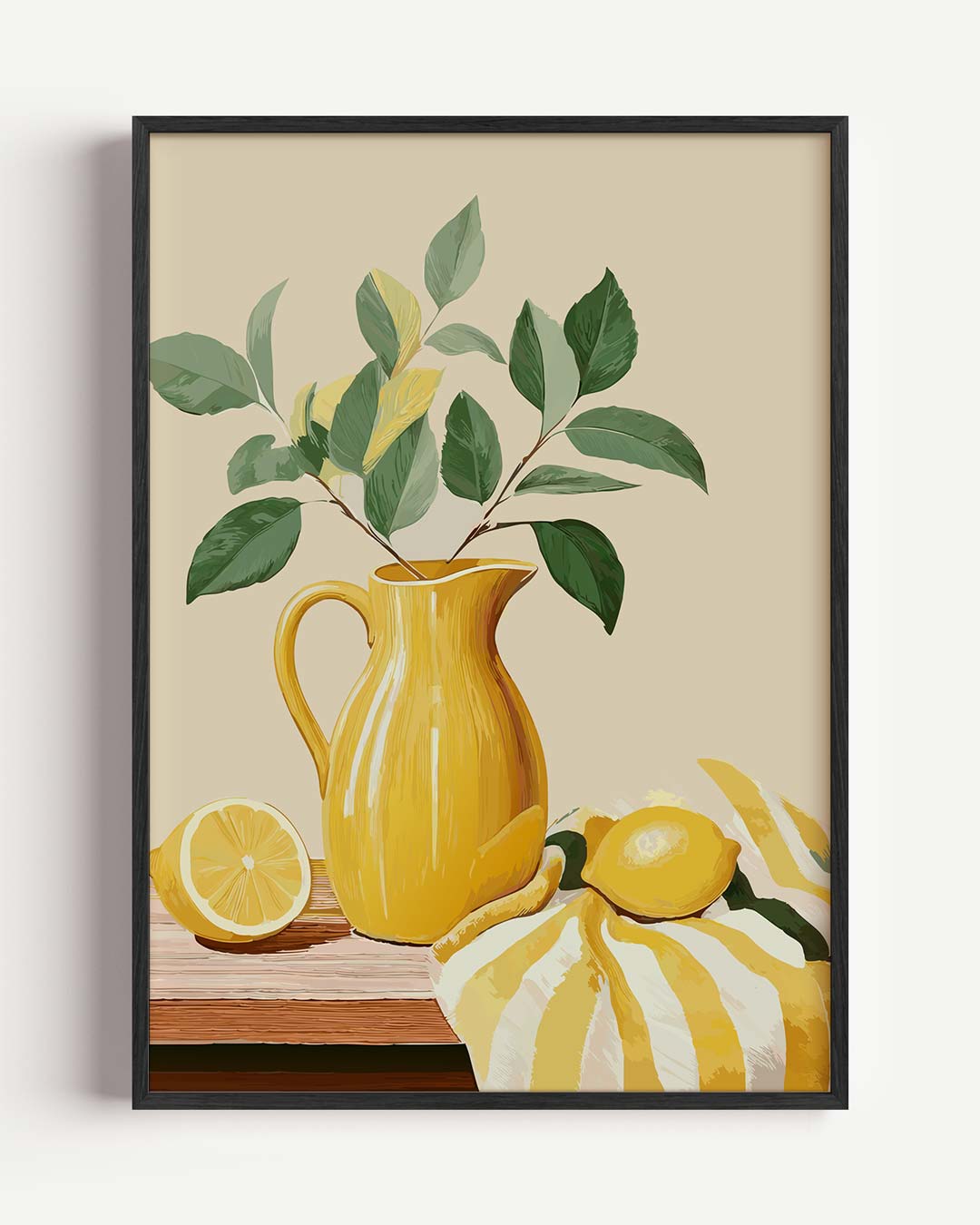 Zomerse Citroen Stilleven – keuken portret poster als wanddecoratie