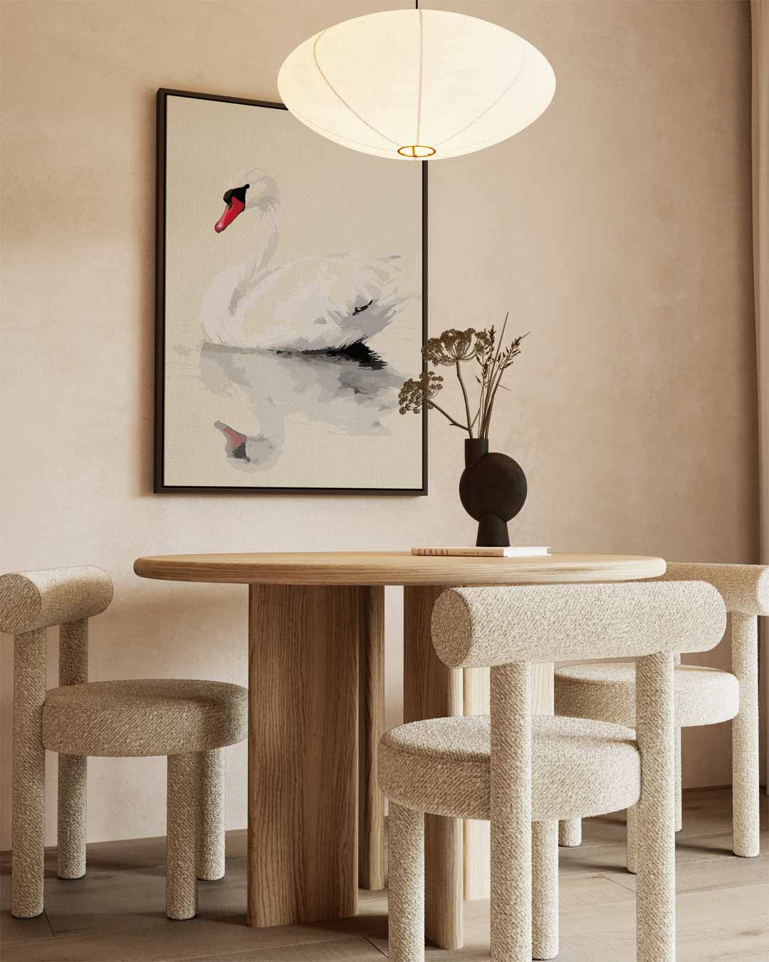 Elegante Zwaan Reflectie – staand kunstwerk voor modern interieur