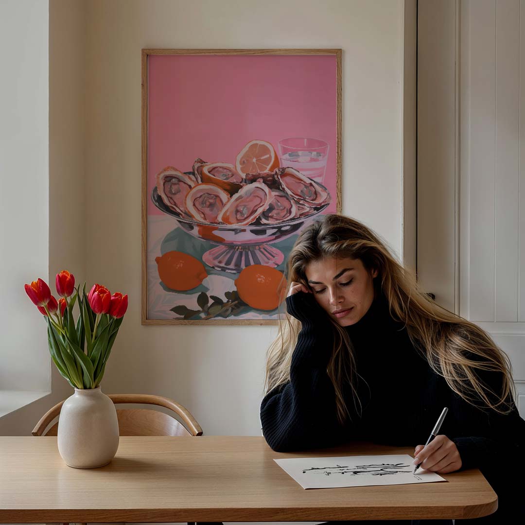 Luxe Oester en Citrus – culinaire wandkunst als portret poster