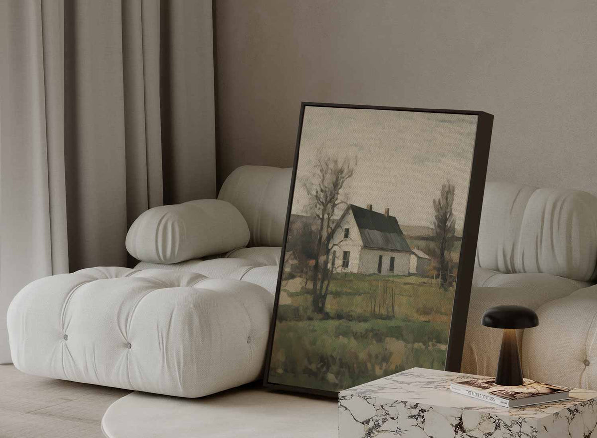 Rustiek Landhuis op het Platteland – modern portret kunstwerk van WallArtistic